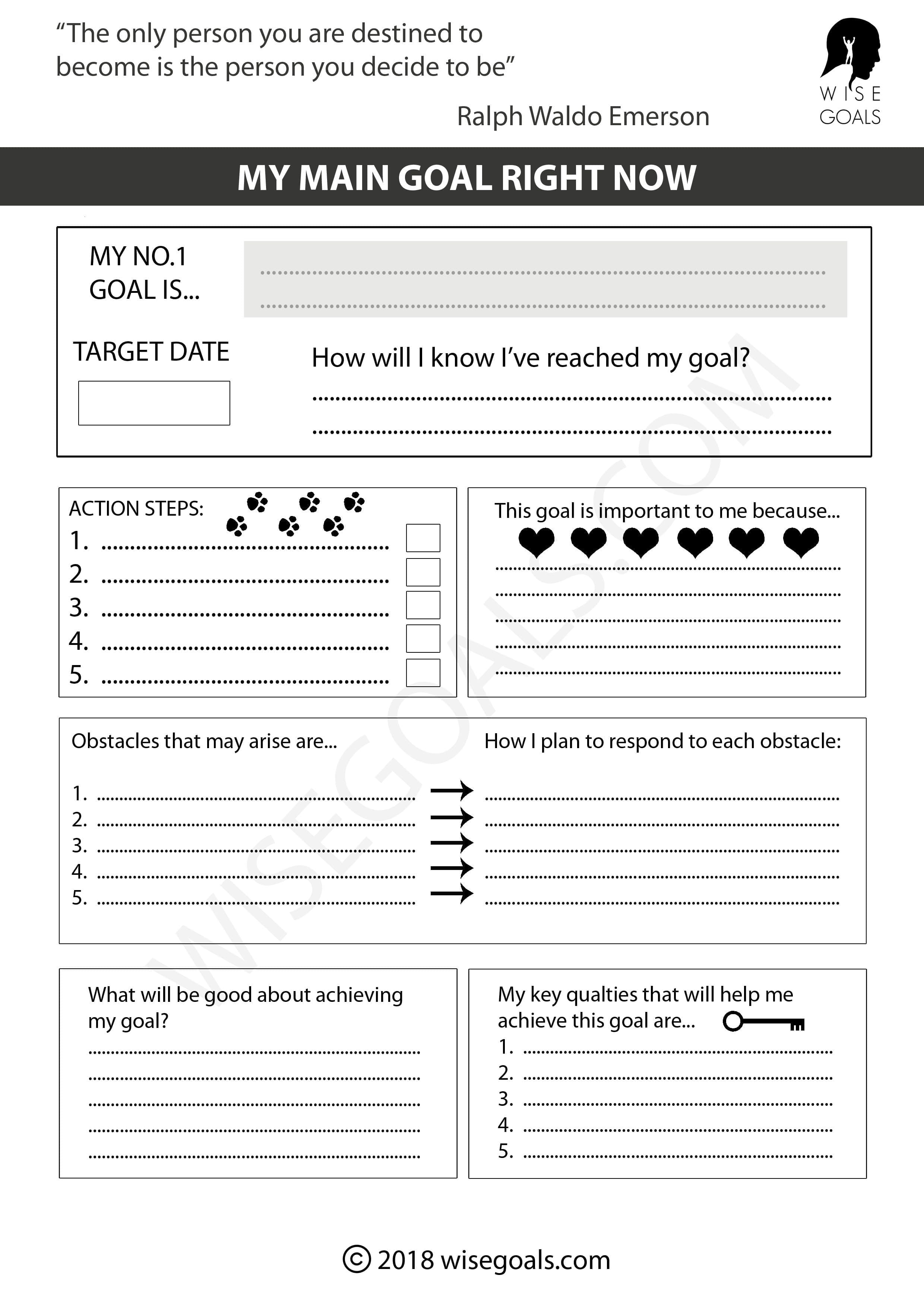 4 Stylish Goal Setting Worksheets To Print Pdf As Well As Goal Setting Worksheet For Students