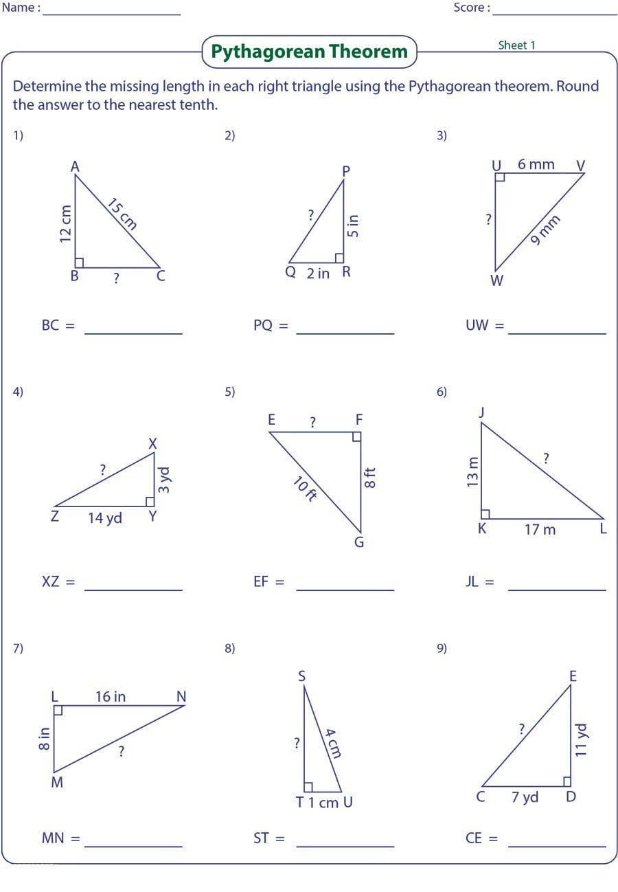 48 Pythagorean Theorem Worksheet With Answers Word  Pdf Within The Pythagorean Theorem Worksheet Answers
