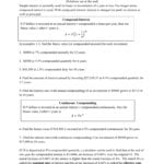 52 Compound Interest Or Continuous Compound Interest Worksheet With Answers