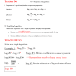 74 Notes Key With Properties Of Logarithms Worksheet