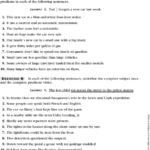8 Sentences Finding Subjects And Predicates Language Handbook In Language Handbook Worksheets