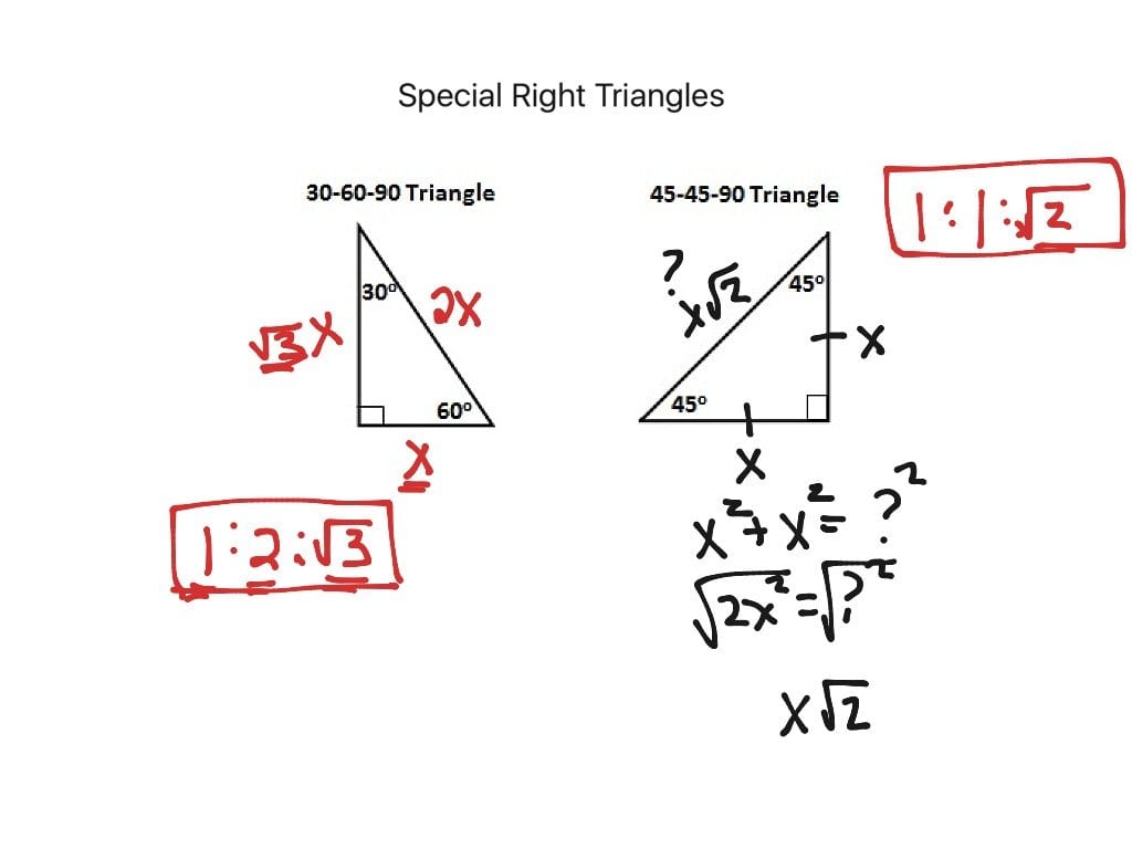 84 Special Right Triangles  Math Geometry  Showme Along With Special Right Triangles Worksheet Answers