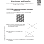 9  4 Conditions For Rectangles Rhombuses And Squares Pertaining To Rhombi And Squares Worksheet Answers