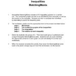 Ab  Inequalities Matching Mania In Graphing Inequalities On A Number Line Worksheet