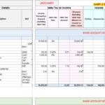 Accounting Excel Template  Income Expense Tracker With Sales Tax Within Accounting 8 Column Worksheet Template