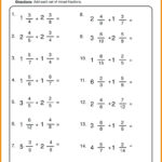 Add Mixed Numbers Math Adding Mixed Numbers Printable Worksheets For Adding Mixed Numbers Worksheet