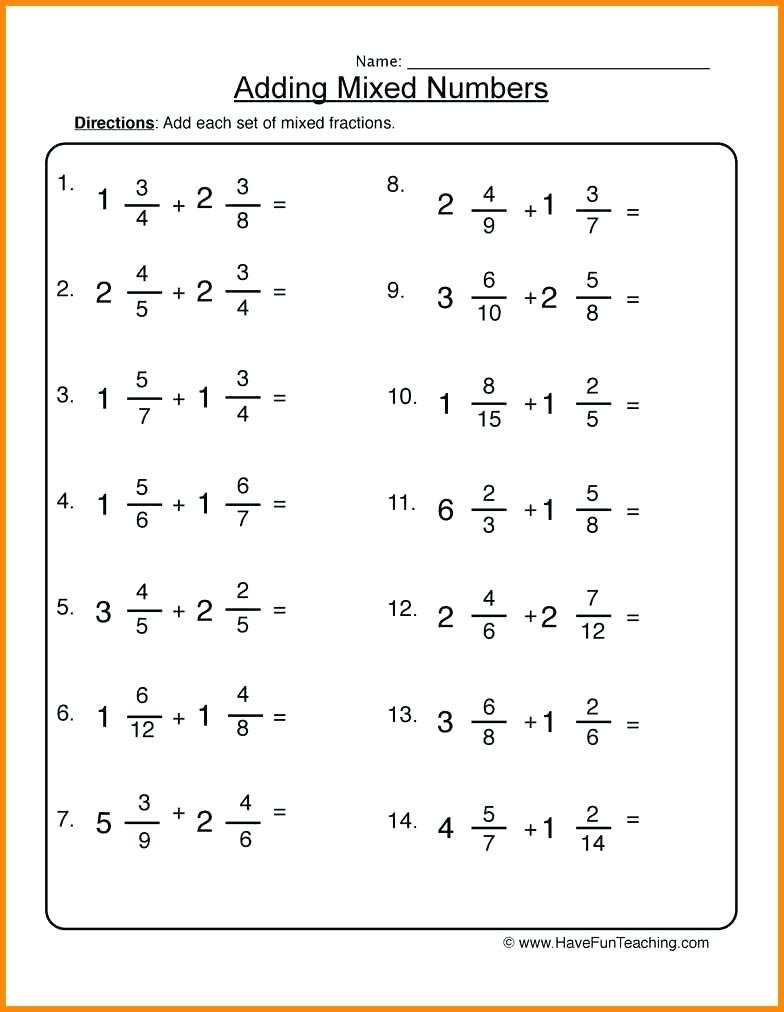 Add Mixed Numbers Math Adding Mixed Numbers Printable Worksheets For Adding Mixed Numbers Worksheet
