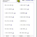 Adding And Subtracting Negative Numbers Worksheets Inside Integers Worksheet Grade 7