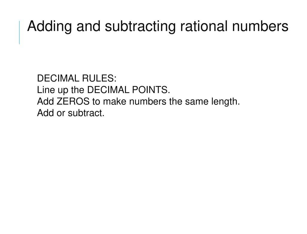 Adding And Subtracting Rational Numbers  Ppt Download Inside Operations With Rational Numbers Worksheet
