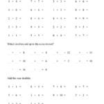 Adding Doubles  Singledigit Only A Intended For Adding Doubles Worksheets