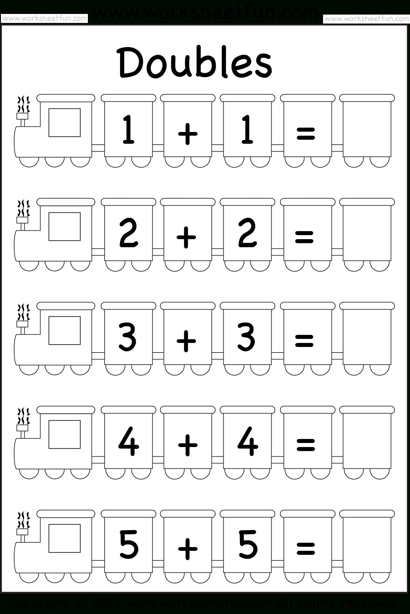 Addition Doubles – 1 Worksheet  Free Printable Worksheets In Adding Doubles Worksheets