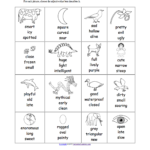Adjective Activities And Worksheets Enchantedlearning Or Adjectives Worksheets For Kindergarten