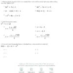 Algebra 1 Quadratic Formula Worksheet Answers Math Print How To Intended For Algebra 2 Quadratic Formula Worksheet Answers