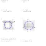Algebra 2  Conic Sections Circles Wkststudy Guide In Standard Form Equation Of A Circle Worksheet Answers