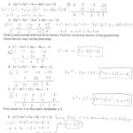 Algebra 2 For Factoring Polynomials Finding Zeros Of Polynomials Worksheet Answers