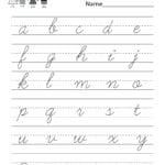 Alphabet Handwriting Practice  Free Kindergarten English Worksheet With Abc Cursive Worksheets