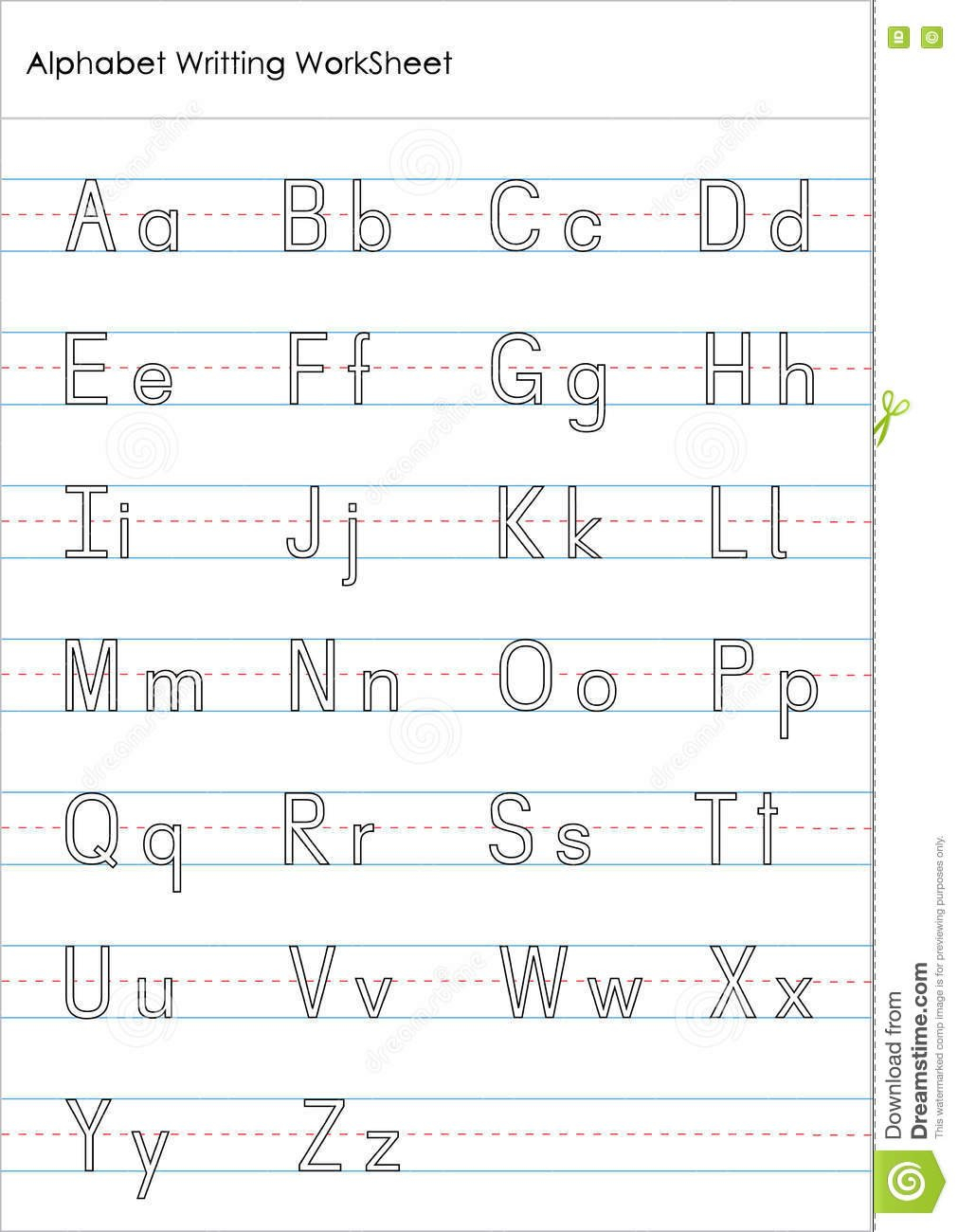 Alphabet Writing Practice Worksheet Stock Illustration And Kindergarten Practice Worksheets