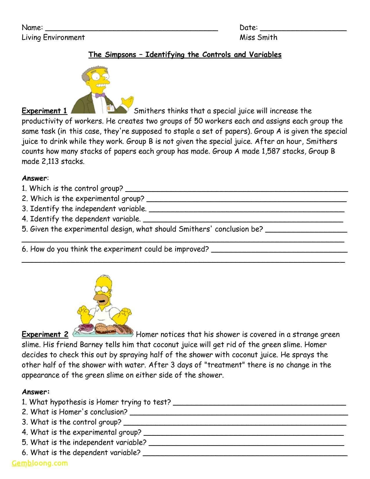 An Inconvenient Truth Worksheet  Cramerforcongress Or Simpsons Variables Worksheet Answers