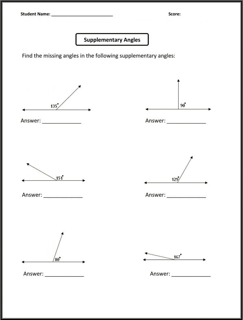 Angle Relationships Worksheet Answers Math Worksheets Geometry In Along With Special Angle Pairs Worksheet