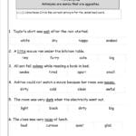 Antonyms And Synonyms Worksheets From The Teacher's Guide Throughout Context Clues Worksheets High School