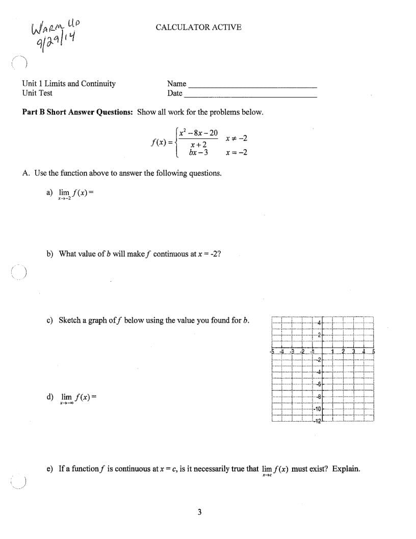 Ap Calculus Inside Pre Calculus Composite Functions Worksheet Answers