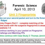 April 30  May 1 Forensic Science Unit 3 Fingerprints  Ppt Download Along With Fingerprint Challenge Worksheet Answers