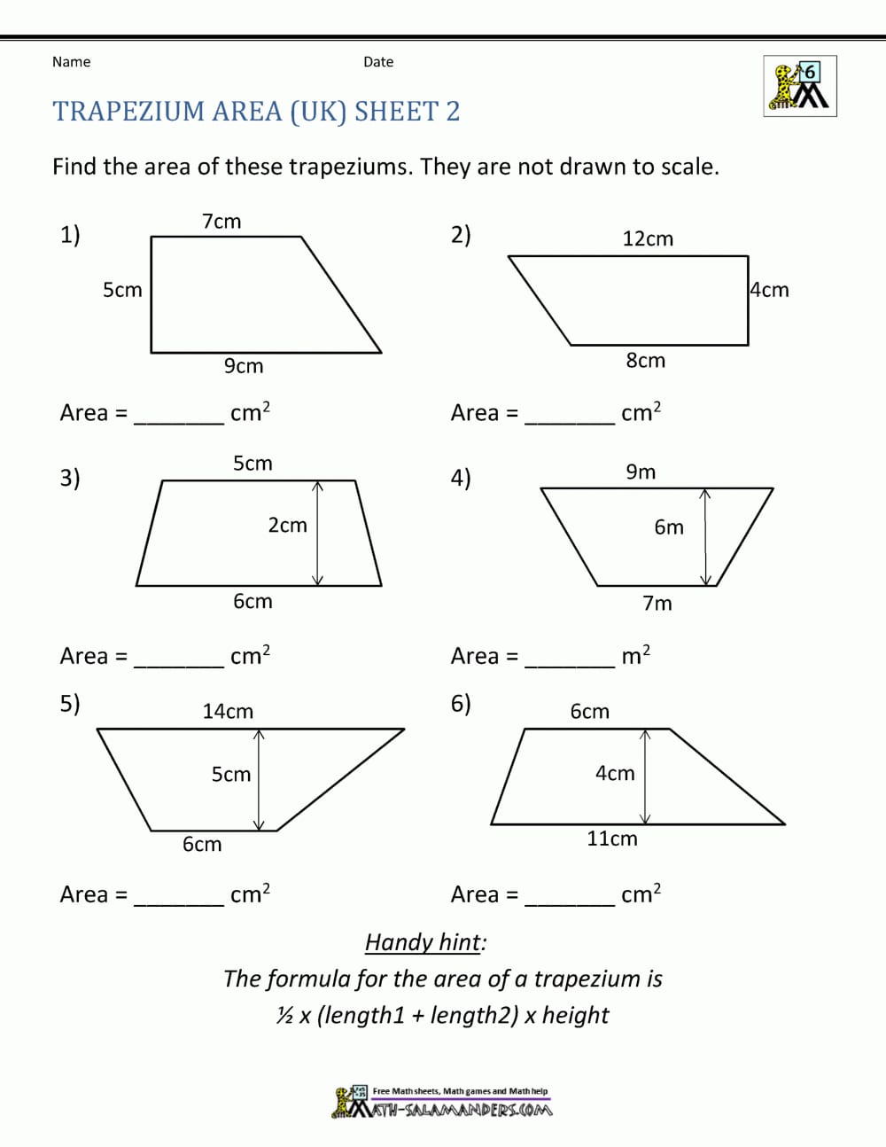 Area Of Quadrilateral Worksheets With Area Of Quadrilaterals Worksheet