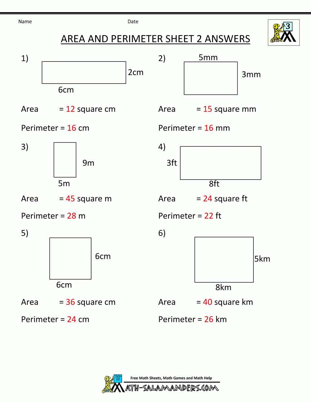Area Worksheets With Regard To Finding Area Worksheets