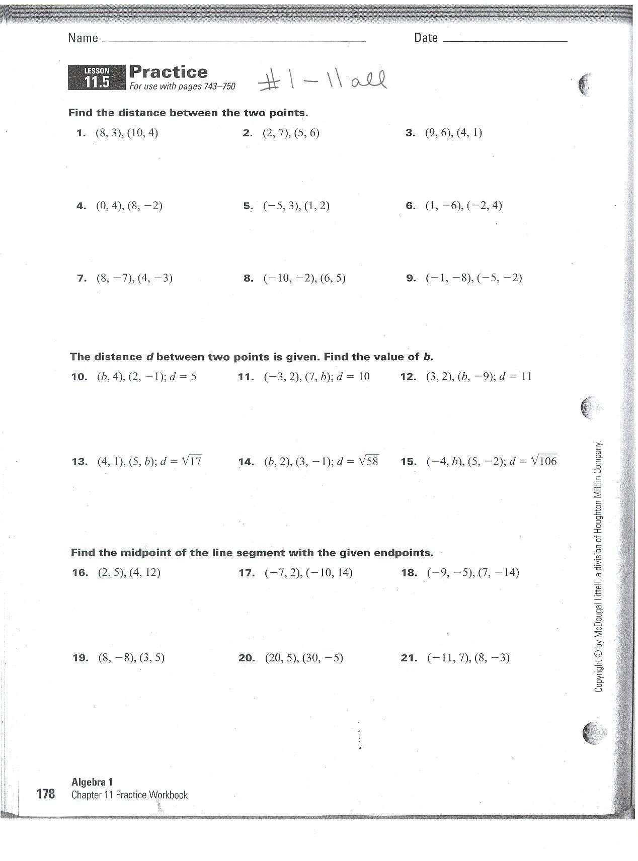 Awesome Collection Of The Midpoint Formula Worksheet Lovely Pertaining To The Midpoint Formula Worksheet