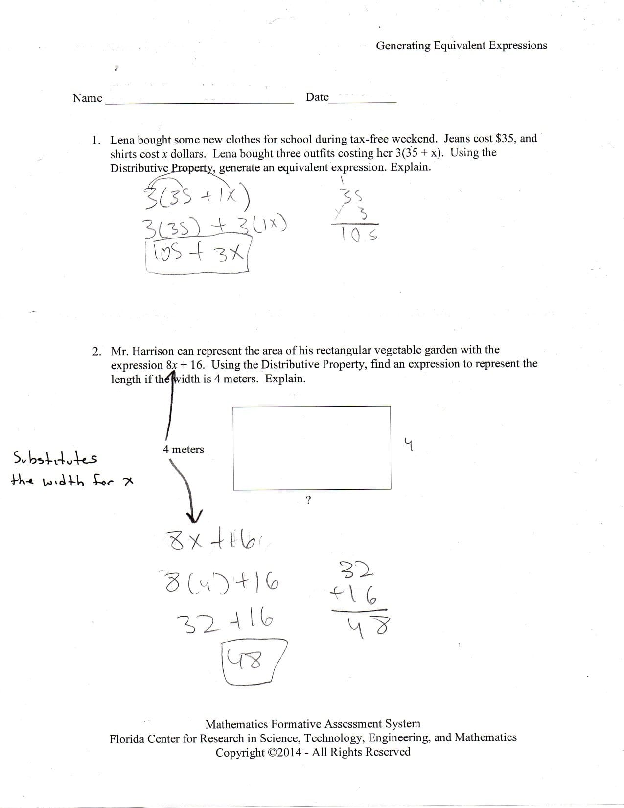 Best Ideas Of Generating Equivalent Expressions Students Are Asked Or Writing Algebraic Expressions Worksheet Pdf