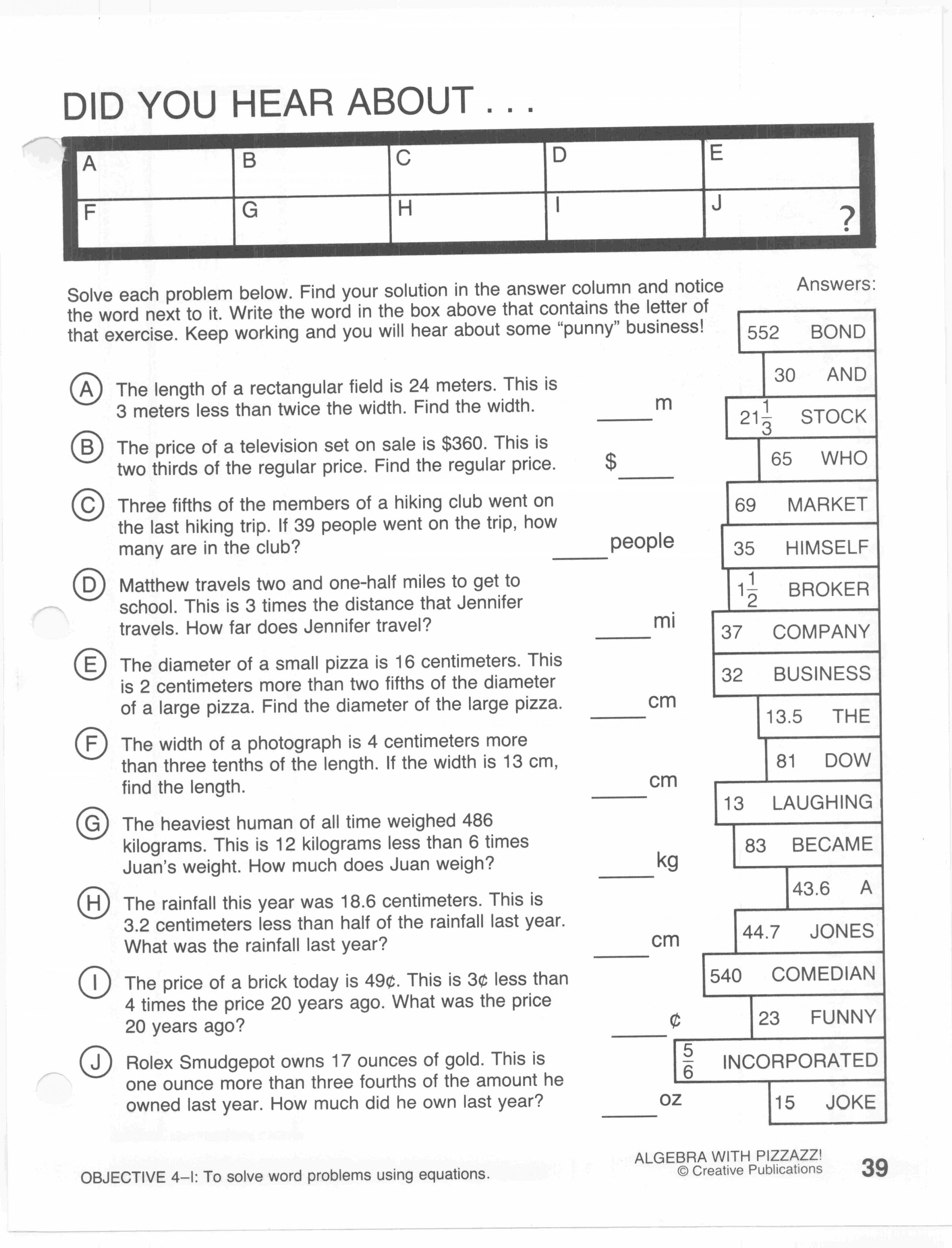 Best Ideas Of Worksheet Did You Hear About Worksheet Answers Concept Intended For Did You Hear About Algebra Worksheet Answers