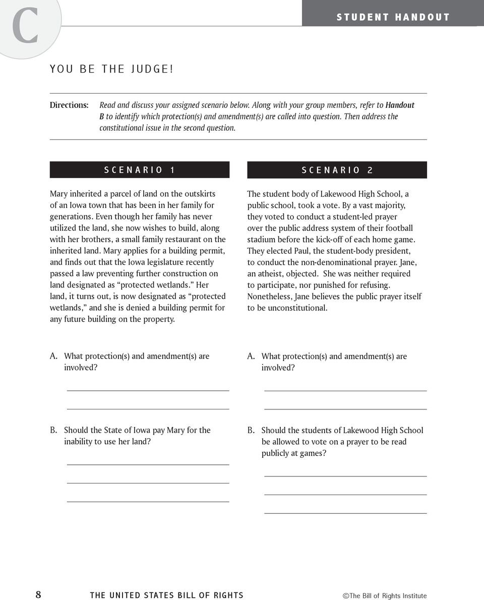 Bill Of Rights The United States How Does The Bill Of Rights For Bill Of Rights Worksheet High School