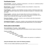 Biological Classification Worksheet Five Regarding Kingdom Classification Worksheet Answers