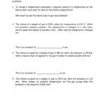 Boyle's Law And Charles' Law Worksheet Also Gas Law Problems Worksheet With Answers