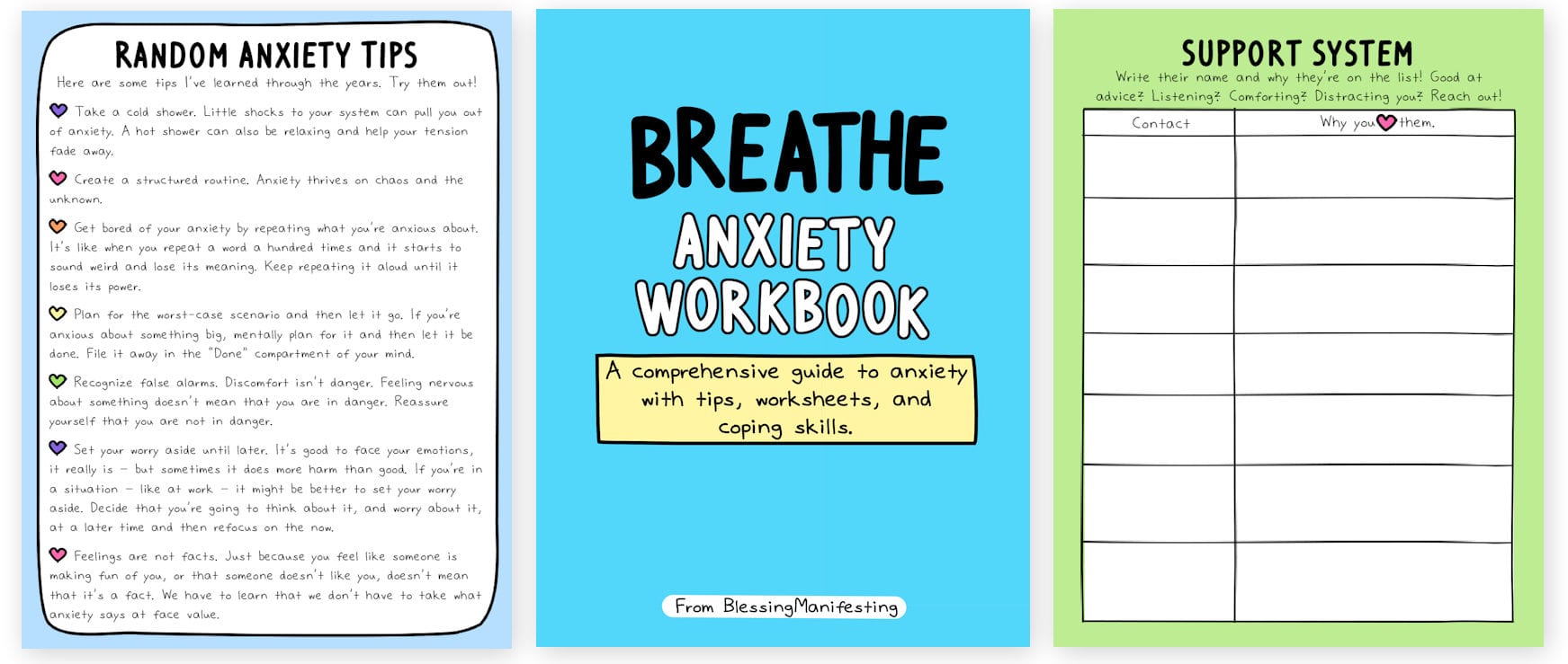 Breathe An Anxiety Workbook  Blessing Manifesting Together With Coping With Anxiety Worksheets