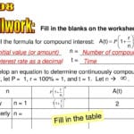 C2D8 Bellwork Fill In The Table Fill In The Blanks On The Worksheet Together With Continuous Compound Interest Worksheet With Answers