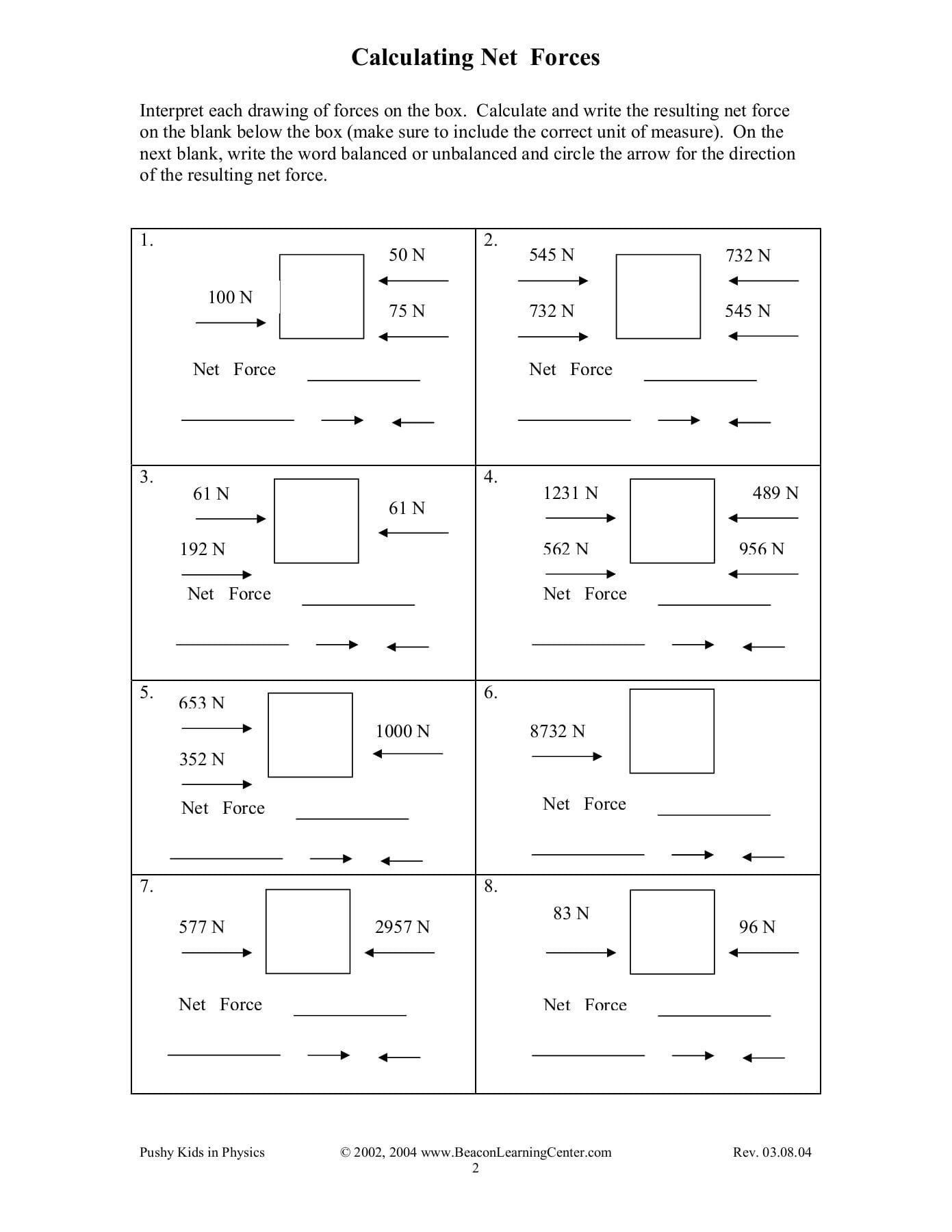 Calculating Net Forces  Examples Pages 1  3  Text Version  Fliphtml5 For Net Force Worksheet Answer Key