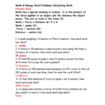 Calculating Work Worksheetanswer Key Or Work Problems Worksheet With Answers