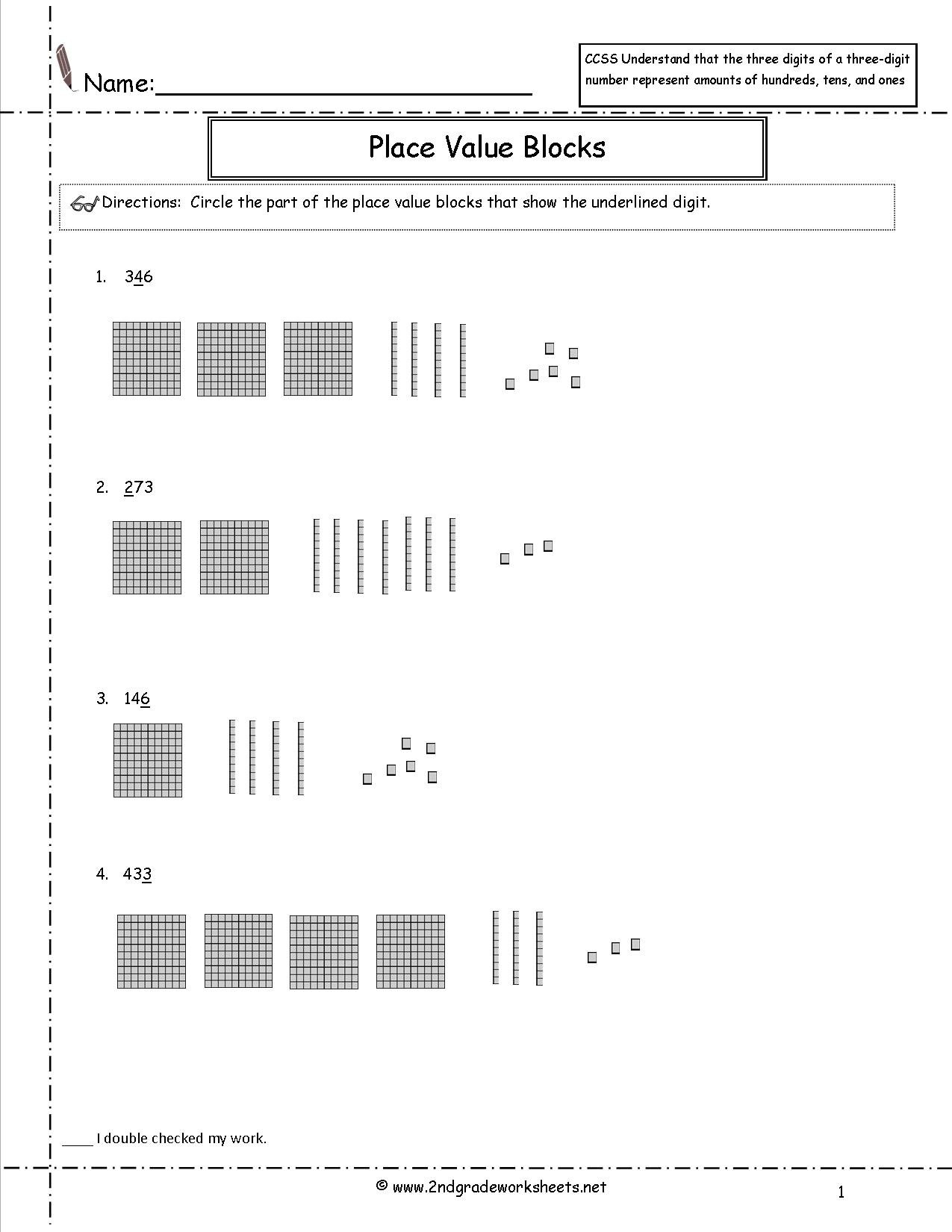 Ccss 2Nbt1 Worksheets Place Value Worksheets With Regard To Hundreds Tens And Ones Worksheets