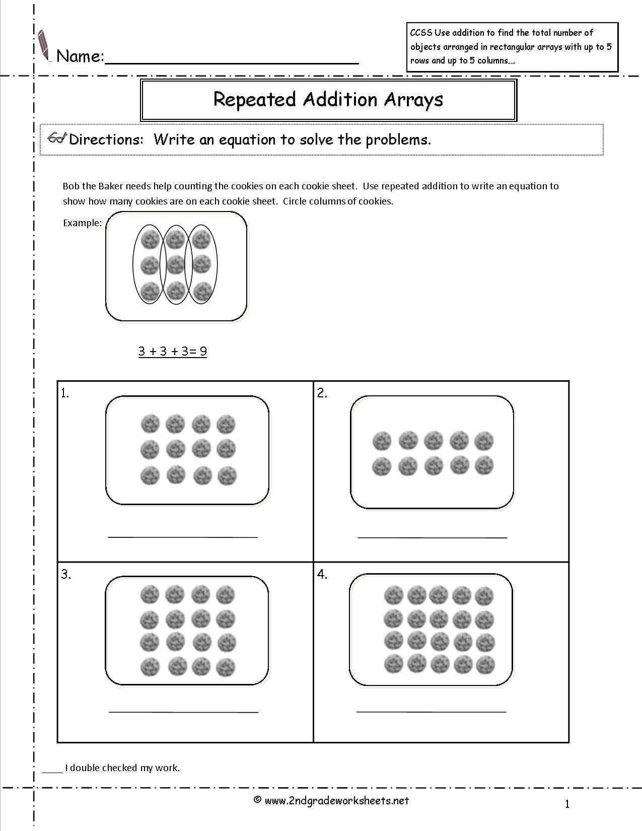Ccss 2Oa4 Worksheets As Well As Repeated Subtraction Worksheets
