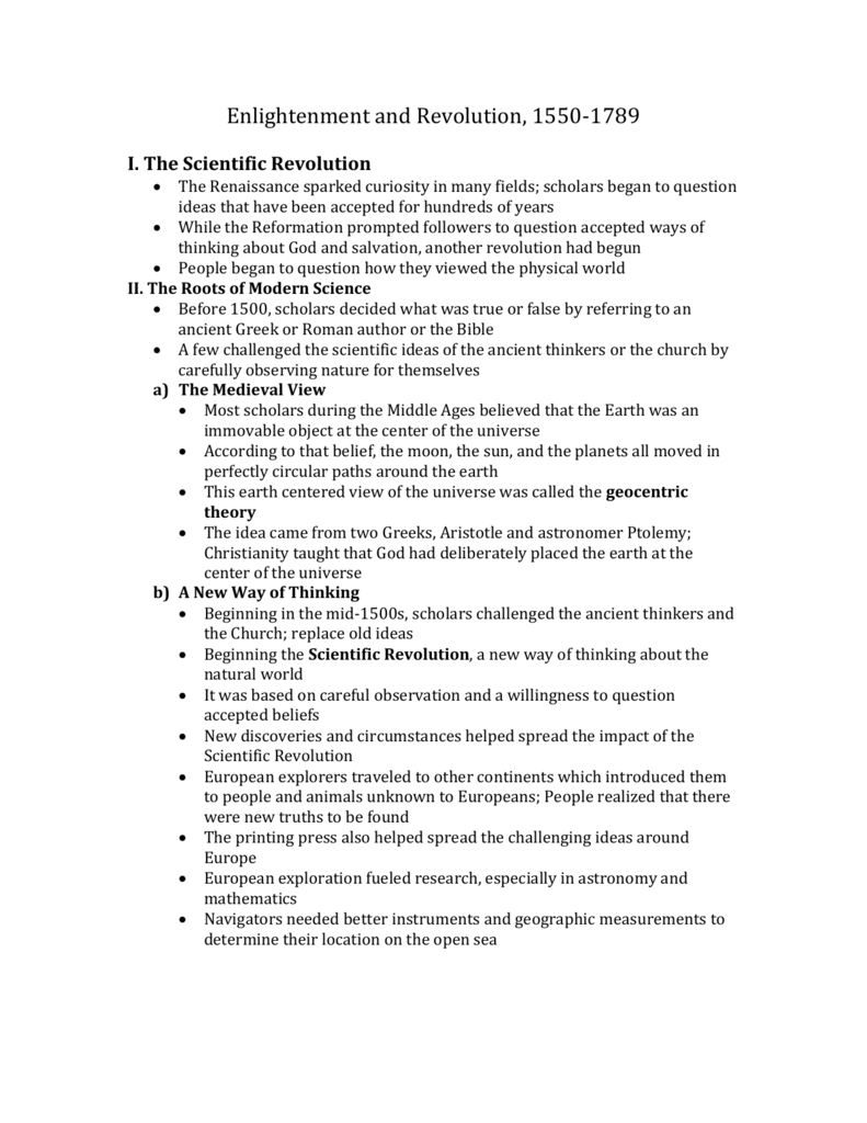 Ch 22 Enlightenment And Revolution As Well As Chapter 22 Section 1 The Scientific Revolution Worksheet Answers
