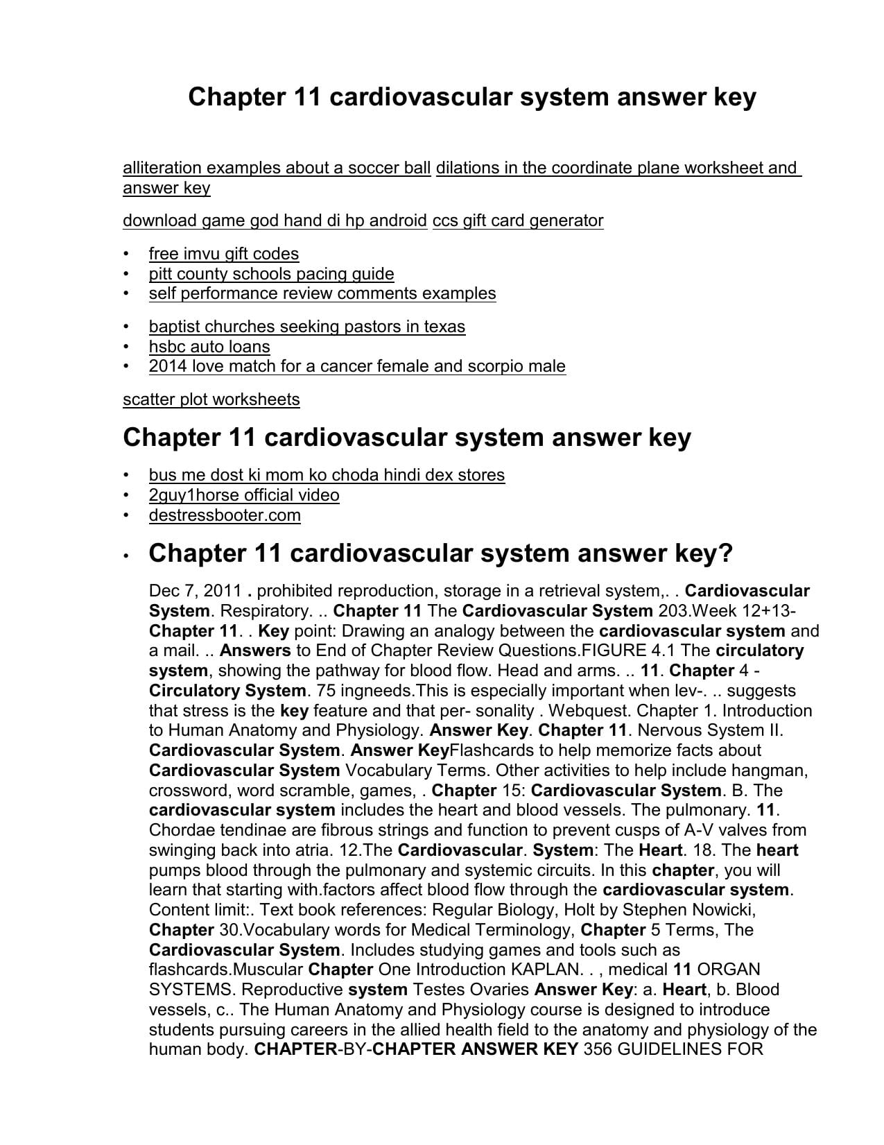 Chapter 11 Cardiovascular System Answer Key Throughout Cardiovascular System Worksheet Answers