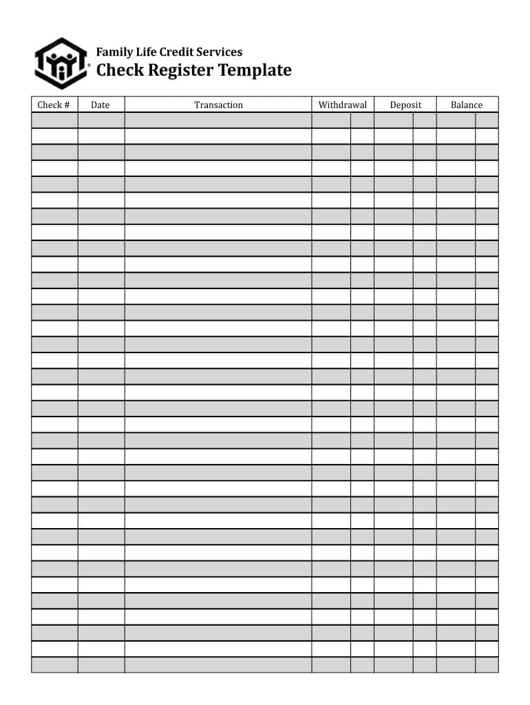 Checkbook Register Template  Fill Online Printable Fillable For Checkbook Register Worksheet