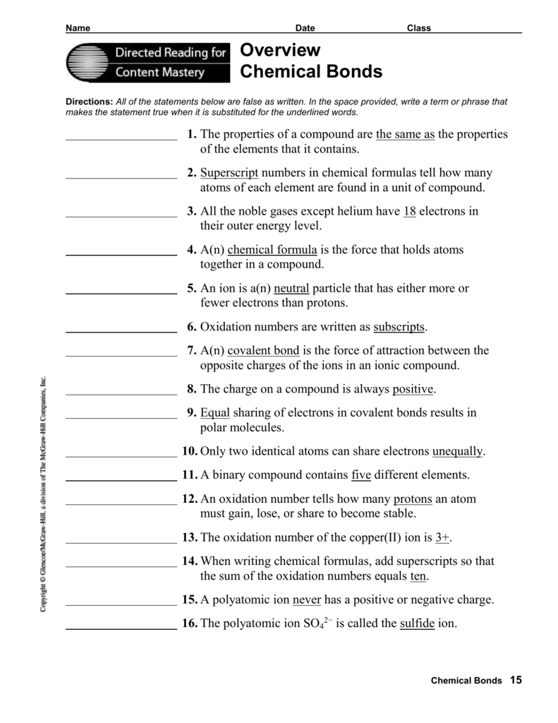 Chemical Bond  Cloudfront Throughout Section 1 Stability In Bonding Worksheet Answers