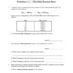 Chemistry 12 Worksheet 11  Measuring Reaction Rates Pages 1  6 For Rates Of Reaction Worksheet