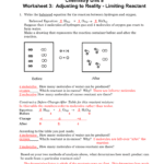 Chemistry Unit 8 Worksheet 3 Adjusting To Reality  Limiting Reactant In Chemistry Unit 7 Worksheet 2 Answers