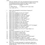 Chemistry Worksheet – Wavelength Frequency  Energy Of For Chemistry Worksheet Wavelength Frequency And Energy Of Electromagnetic Waves Key