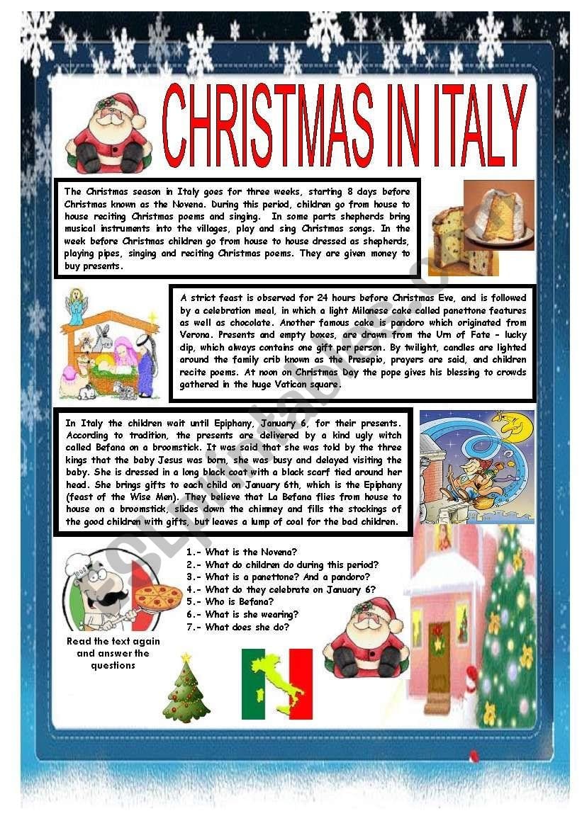Christmas Around The World  Part 2  Italy Bw Version Included As Well As Christmas Around The World Worksheets