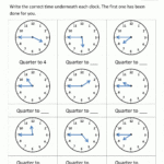 Clock Worksheet  Quarter Past And Quarter To Along With Telling Time In Spanish Worksheets Pdf