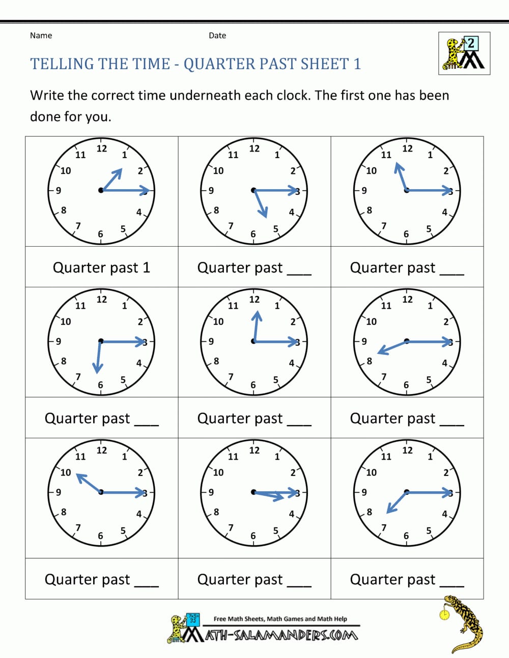 Clock Worksheet  Quarter Past And Quarter To Throughout Spanish Clock Worksheet Answers